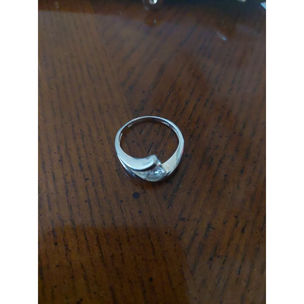 STERLING SILVER Cubic Zirconia RING Sz7.5 - Picture 4 of 6